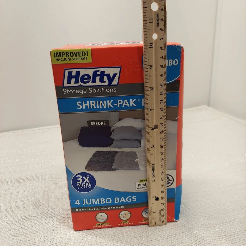 Hefty Shrink-Pak Jumbo Vacuum Storage Bags 4 Count 48x35 H-7041-250HFT-A-463